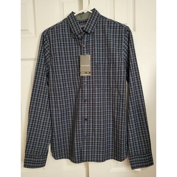 Van Heusen Never Tuck Long Sleeve Button Up Dress Shirt- Small - Picture 1 of 3